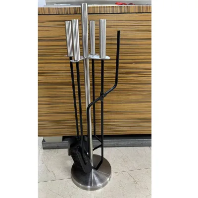 Factory Supply Hot Sale Indoor Metal Fireplace Tool Set Black Modern Fireplace Tool Set