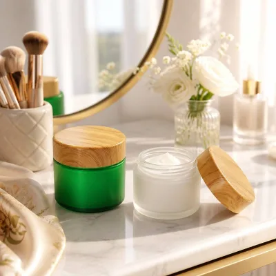 Custom Frosted Glass Cosmetic Bottles Jars 10g 15g 20g 30g 50g 100g 30ml 40ml 50ml 60ml 80ml 100ml 120ml 150ml 200ml 230ml