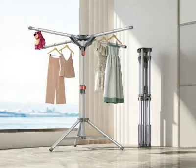New Standing Folding Clothes Drying Rack Modern Retractable Clothes Racks for Clothing Store Balcony Indoor and Outdoor