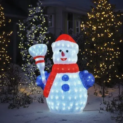 ABS Outdoor 3D LED Christmas Snowman Motif Light IP65 Rated Ra95 50000 Hours Lifespan for Home Wedding Landscape Thanksgiving