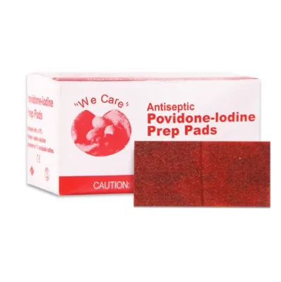 Povidone Iodine Prep Pads Wet Wipe Antiseptic Dressing Sterile Gauze Swab Solution with Custom logo for Cleaning 100pcs