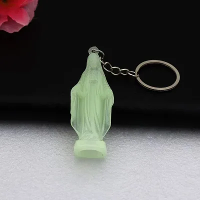 Wholesale Luminous Virgin Mary Keychain Plastic Virgin Mary Keychain
