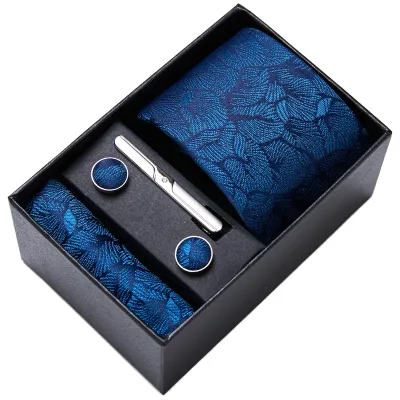 Polyester Men's Classic Striped Checked Black Jacquard Woven Handmade Silk Screen Printed Portable Neck Ties for Wedding Gifts