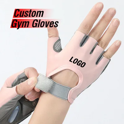 Custom OEM Silicone Non-slip Exercise Pressure Exposed Rehabilitation Training Workout Fitness Half Finger Cycling Gloves
