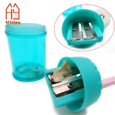 Back to School Cylinder Shape Plastic Sharpener, Manual Double Blades OEM Private Label Pencil Sharpener for Pencil