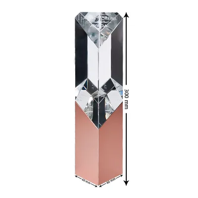 Custom Business Gift Substantial Keepsakes Made of Metal K9 Crystal Glass with a Metal Base for the Trophy