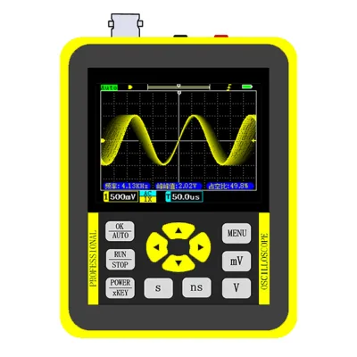 Handheld Mini Digital Oscilloscope with 2.4 Inches Color Screen 120M Bandwidth 500M Sampling Rate for Maintenance and DIY Electr
