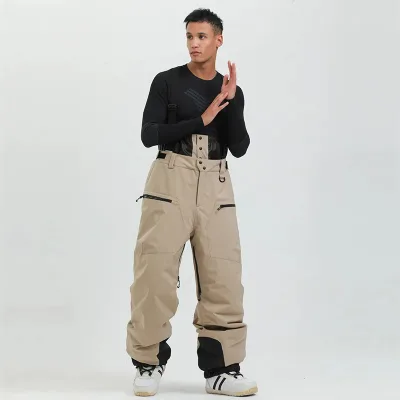 New Ski Pants Straps Padded Padded Warm Single and Double Board Windproof and Waterproof Winter Ski Pants for Men