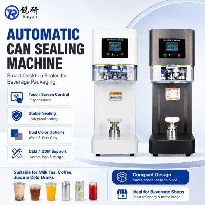 Automatic Can Sealer Smart  Desktop Can Sealing Machine Leak Proof Stable Sealing Equipment for Boba Tea Cafe Shop Use