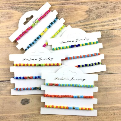 Wholesale Handmade Custom DIY Fashion Glass Seed Beads Elastic Bracelets for Women
