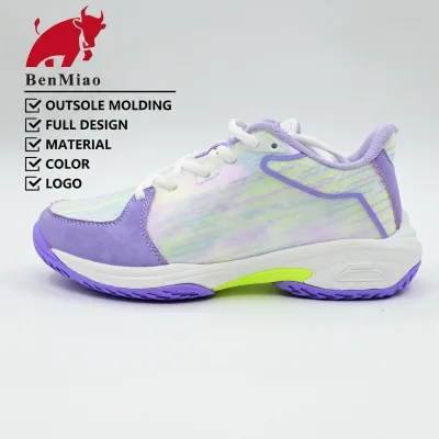 Wholesale Custom Bulk Lightweight Breathable Gradient Purple Lavender Fashion Women Men Comfort Athletic Walking Running Shoes