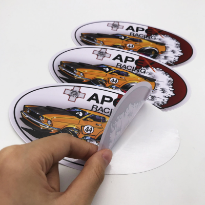 Custom Logo Oval Shape Cool Design Sticker Decal Printing