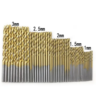 50/70PCs HSS Twist Drill Bit Titanium Coated High Steel for Woodworking Plastic Aluminum HSS Drill Bit Set Spiral Screw Metric