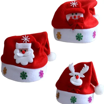 Hot Santa Claus Costume Party Red Hat Cap Kids Child Christmas Xmas Party Cute Cap New Year Gifts Decor