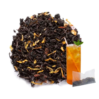 Fresh Brew Black Tea Natural Herbal Flowers Fruits Cold Brewed Peach Iced Tea Private Label