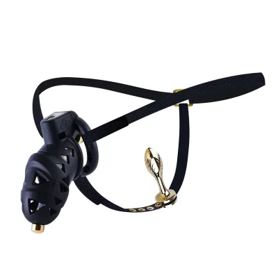 Waterproof ABS 4 Size Ring Penis Lock Rattlesnake Chastity  Belt for Men Black Male Chastity Lock Anal Plug Sex Toys Adults