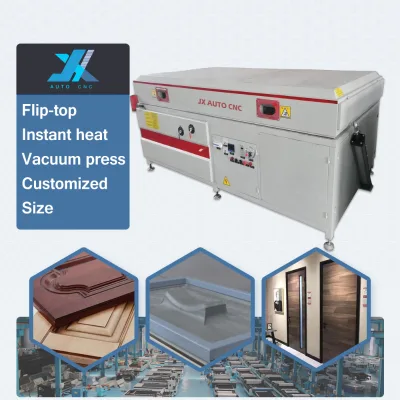 JX AUTO CNC  Flip-top Instant-heat PVC Flim Vacuum Acrylic Wood Laminating Press Machine