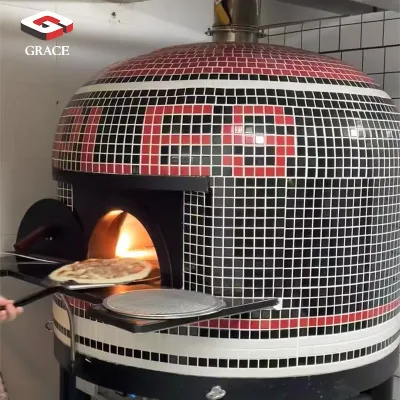 GRACE New Traditional Wood Burning Pizza Oven Thermal Cotton Insulation Reaches 500C Large Capacity Cabinet Support for High