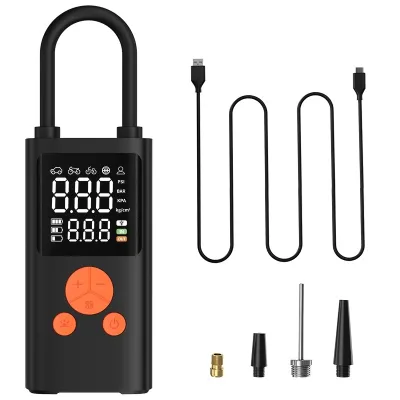 Portable Wireless Fast Tire Pump,150PSI Multi-mode Free Switching Dual Screen Digital Display with LED Light Charging Bank