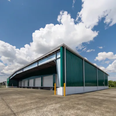 Customizable Prefabricated Steel Structure Buildings Light Self-Storage Warehouse ASTM Standard Welding Cutting Bending
