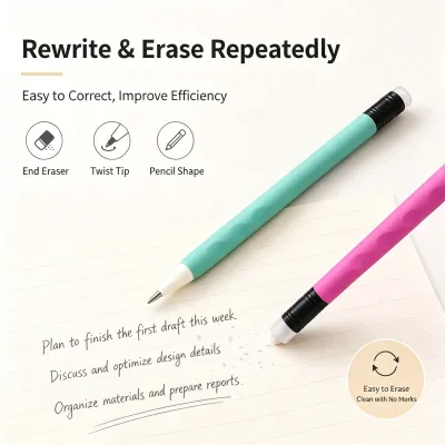 Hot Seller Macaron Tone Erasable Click Gel Pens Matte Plastic Barrel Leak Free Thermally Erasable Gel Pens for Exam Drafting