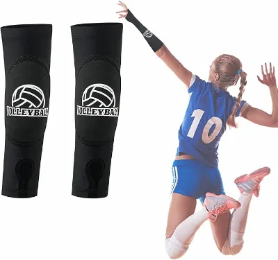 Wholesale Spandex Volleyball Arm Sleeves with Protection Pad/Thumbhole Passing Forearm Padded Sleeves