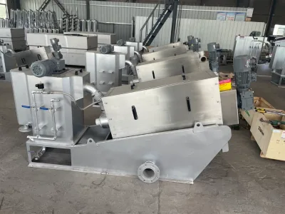Municipal Wastewater Treatment Spiral Dewatering Press Large Capacity And Auto Wash