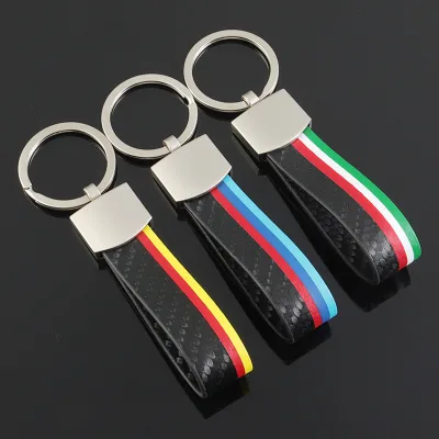 New Design Carbon Fiber and Leather Car Keychains