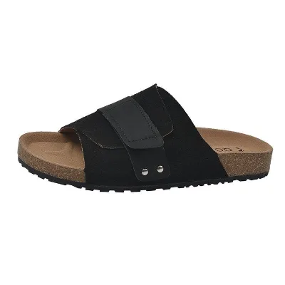 Eco-Friendly Plus Size Real Soft Leather Light Weight Breathable Anti-Slip Sporty Outdoor Summer Frosted Hook Loop