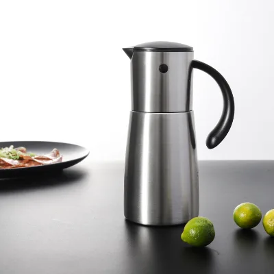 Leak-Proof Oil Vinegar Seasoning Bottle Kitchen Pump Sprayer with Press Glass Oil Tank Home Household Essentials