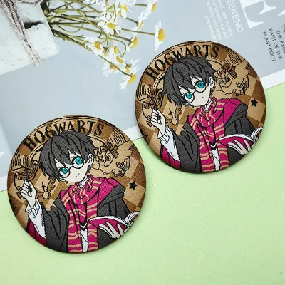Customized Cartoon Comics Modern & Traditional Style Embroidery Woven Fabric Button