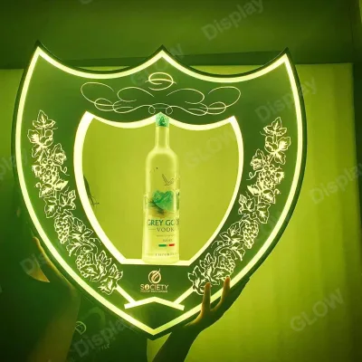 Club Nightclub KTV Bar Only Led Light up Bottle Acrylic Wine Stand Holder Bottle Service Display Rack Bottle Presenter
