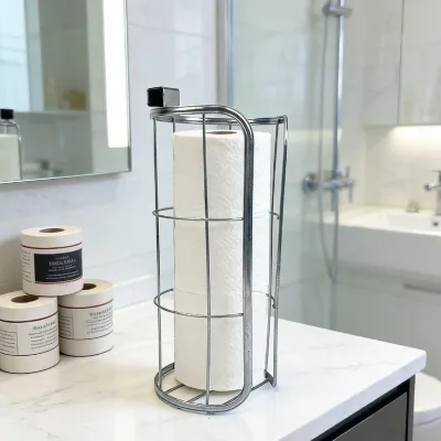Factory Metal Bathroom Hanging Toilet Paper Roll Holder with Hook