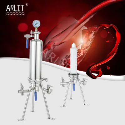 Food Grade Sanitary Single Cartridge Filter Stainless Steel Sanitary Microporous Membrane Water Cartridge Filter Housing