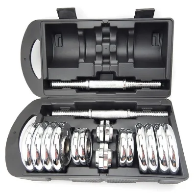 YUNSON Stainless Steel Chromed Polished Adjustable Dumbbell Set-Eco-Friendly & Portable Whole Body Workout