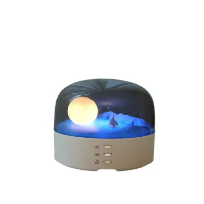 Modern LED Night Light Table Lamp for Home Decor USB Rechargeable Speaker Halloween Gift Idea for Students for Bedroom Side