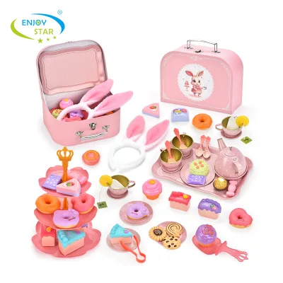 2024 Hot Sale Upgrade 49PCS Afternoon Tea Time Play Set Simulation Kitchen Toy Children's Creative Pretend Play