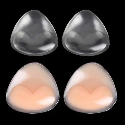 Small Cute Triangle Silicone Chest Pad Invisible Seamless Abalone Bra Insert Wedding Dress Thickened Embedded