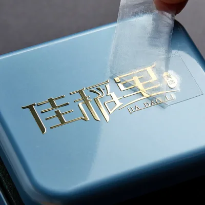 Customized 3D transfer metal stickers, gold-plated self-adhesive labels, waterproof UV transfer label stickers