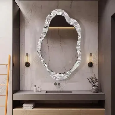 60X100CM Fashion Bathroom Mirror Decorative Mirror Irregular North Retro Desktop Mirror