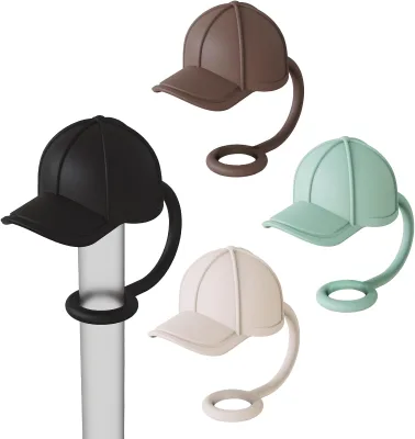 10mm Silicone Baseball Hat Straw Toppers for 30&40oz Tumbler Accessories for Woman Gift