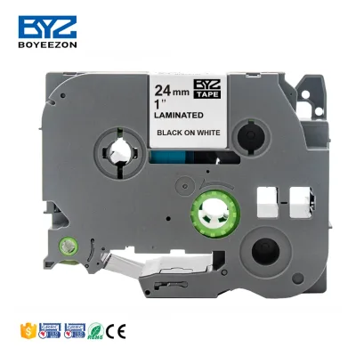 Compatible Brother Flexible Ribon Cable Adhesive Label 24mm Black on White Label Tape TZe-FX251 for Brother Printer Cable Label