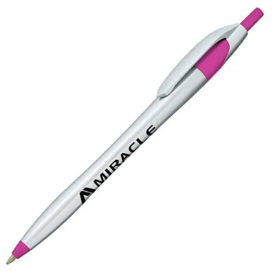 Custom Logo Javelin Pen Silver Retractable Click Action Medium Point Black Ink Screen Print Promotional Gift Wholesale
