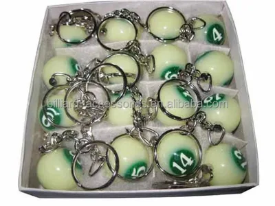 New Practical Luminous Pool Balls Billiards Key Chain