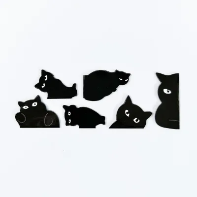 Hot Sell Magnetic Paper Clips Cute Cat Folding Paper Printing Magnetic Bookmark for Student