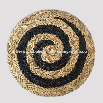 Eco-friendly straw woven table placemats multi color mats