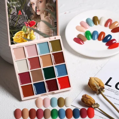Blue Place Professional Nail Art Painting Gel Varnish 16 in 1 Solid Cream Polish with Private Label