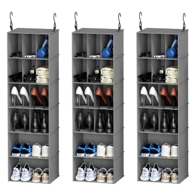 Large Capacity Multifunctional Foldable Wardrobe Organizer 12 Compartments Hanging Storage Containers Bedding Clothing Hats