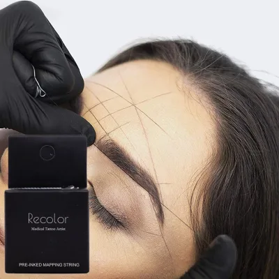 Pre-Inked Microblading String for Brow Mapping - Measuring Tool for Marking Symmetrical Eyebrows