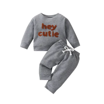 Fashion Baby Clothes Set Spring Toddler Baby Boy Girl Casual Tops Sweater + Trouser 2pcs Newborn Baby Boy Clothing Outfits